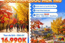 MÙA THU  HÀN QUỐC SEOUL - LOTTE WORLD - ĐẢO NAMI - LÀNG CỔ IKSEON DONG