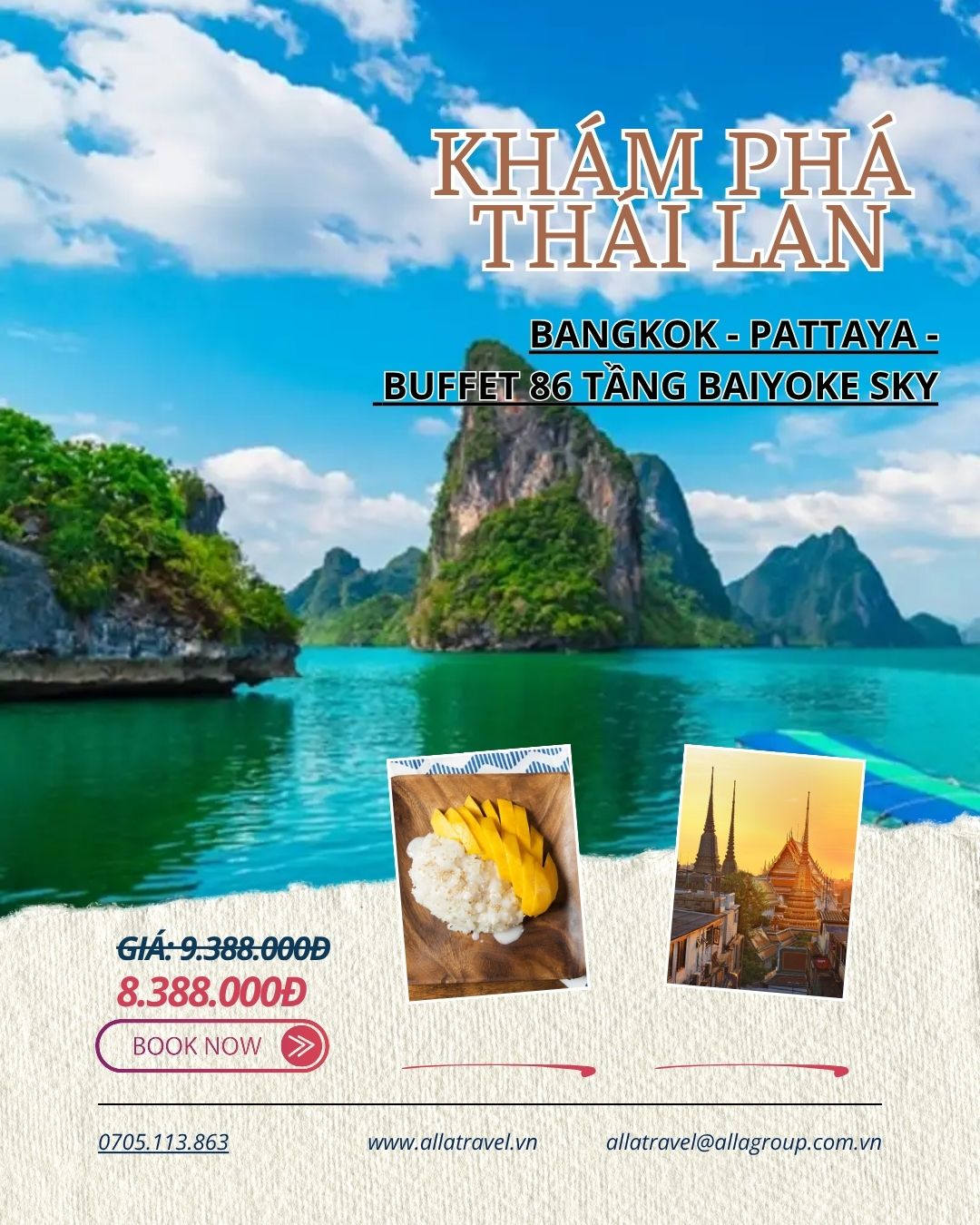 Liên hệ với Alla Travel ngay hôm nay để nhận báo giá tour Thái Lan kích cầu sâu nhất cùng nhiều phần quà hấp dẫn!